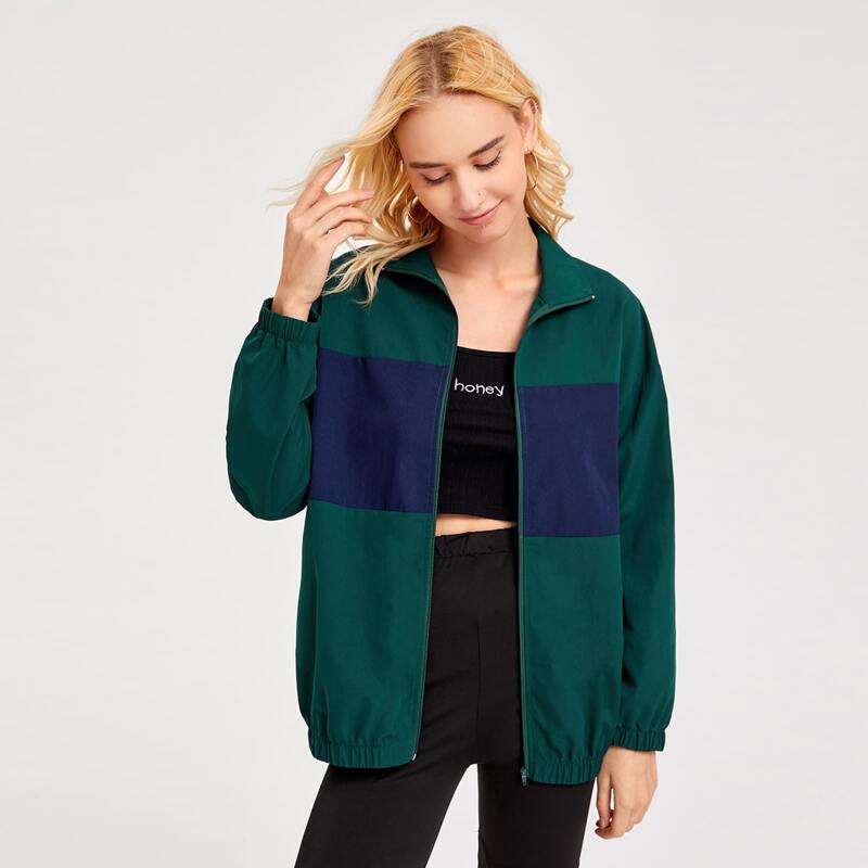 

Contrast Panel Track Jacket, Multicolor