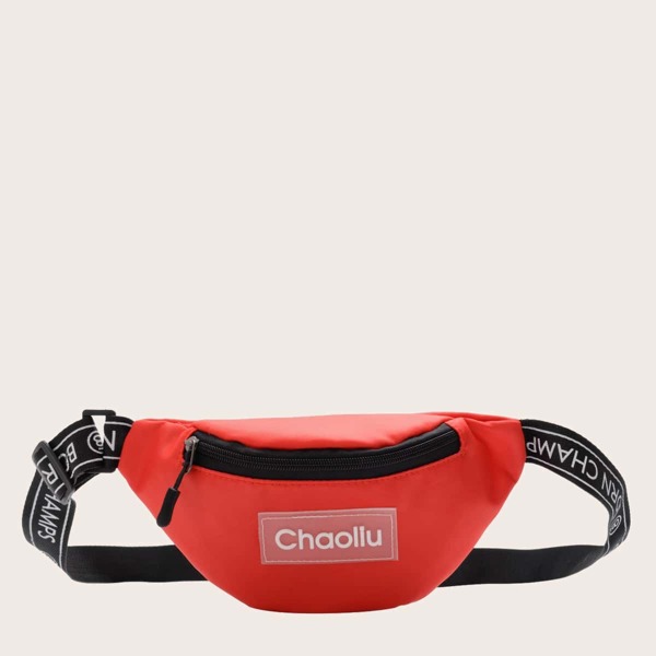 

Girls Letter Patch Fanny Pack, Red