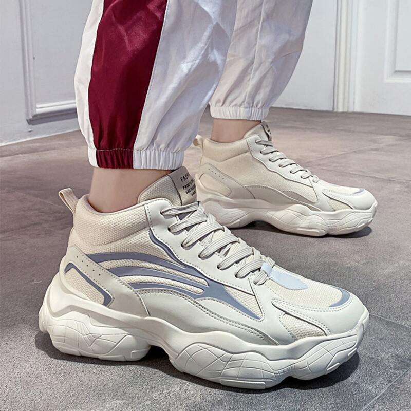 

Guys Lace-up Front High Top Sneakers, Beige