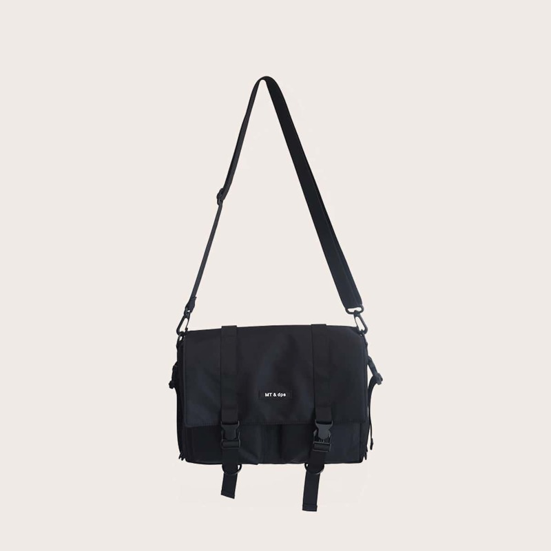 

Guys Letter Graphic Waterproof Crossbody Bag, Black