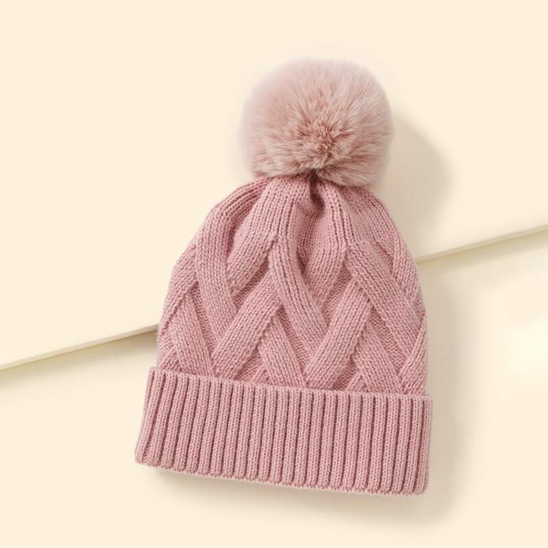 

Simple Pom Pom Beanie, Pink