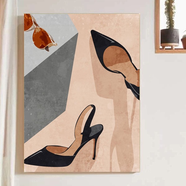 

High Heels Print Wall Painting Without Frame, Multicolor