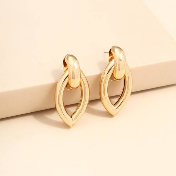 

Metal Drop Earrings, Gold