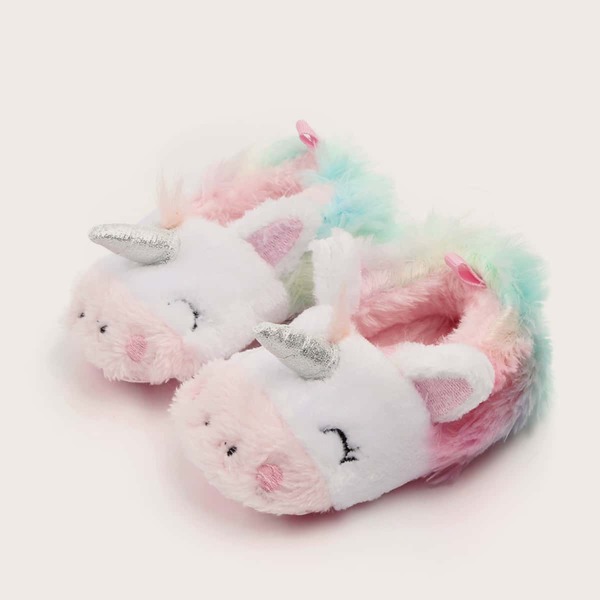 

Baby Girl Fluffy Unicorn Design Flats, Multicolor