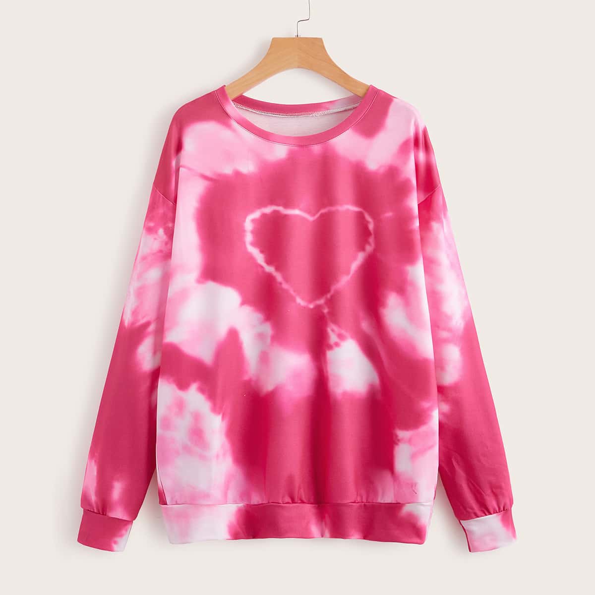 

Tie Dye Oversized Sweatshirt, Hot pink