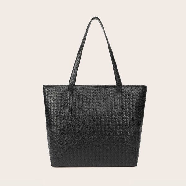 

Braided Design Tote Bag, Black