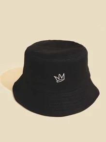 2 piezas Gorra de béisbol con bordado de corona y gorro de cubo para hombre para uso diario y casual al aire libre - Negro - Ver 4