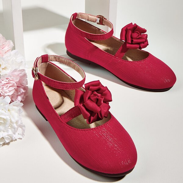 

Toddler Girls Floral Decor Flats, Red