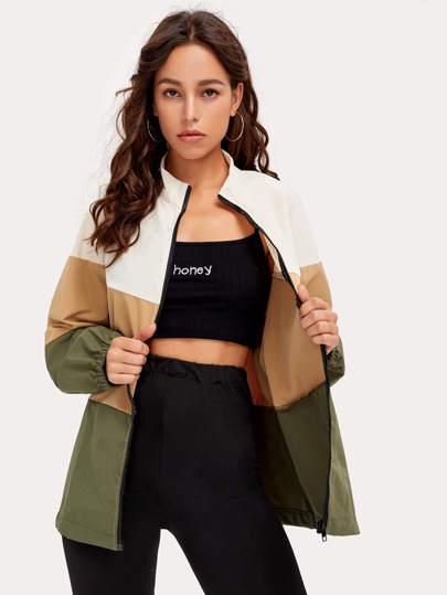 جاكيت بحافة رباط وبسستة بالوان متجانسة