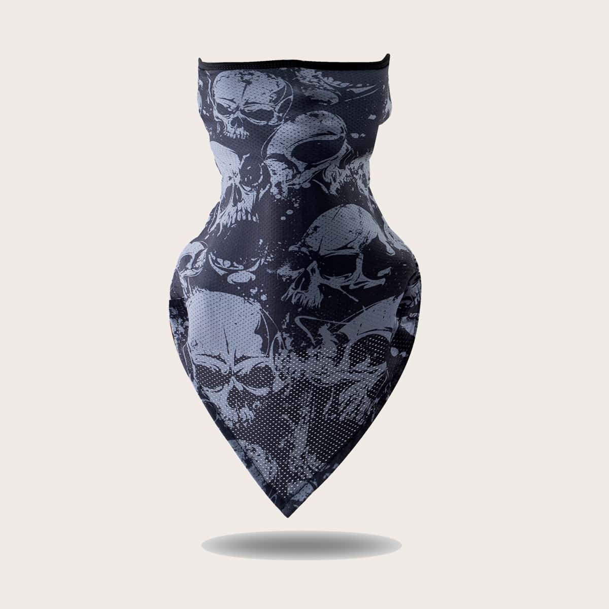 

Guys Skull Pattern Sun Protection For The Face, Black