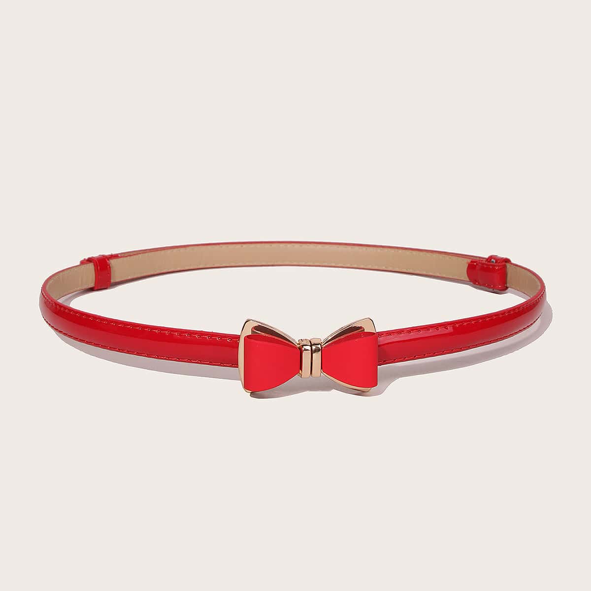 

Bow Buckle Belt, Red