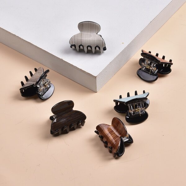 

6pcs Acrylic Hair Claw, Multicolor