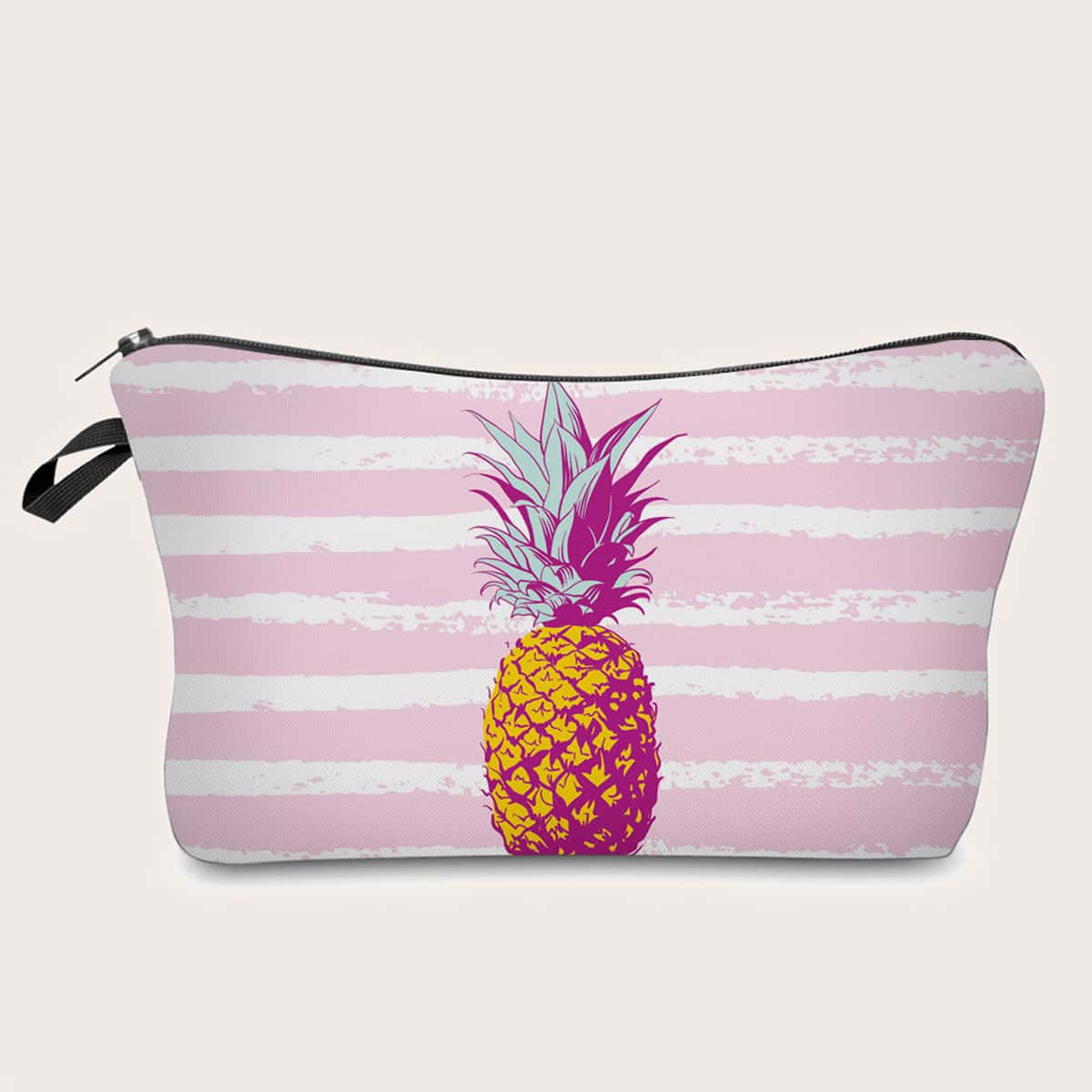 

Pineapple Striped Makeup Bag, Multicolor