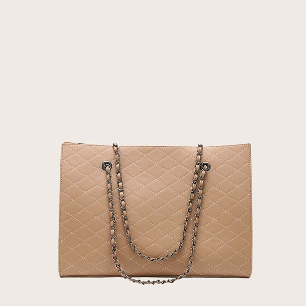 

Stitch Detail Tote Bag With Inner Pouch, Khaki