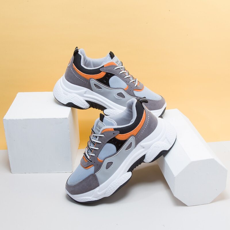 

Lace-up Front Colorblock Chunky Sneakers, Multicolor