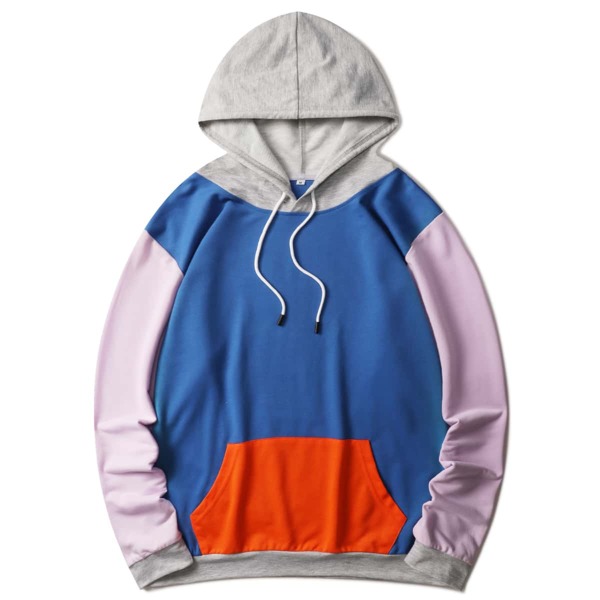 

Men Cut And Sew Kangaroo Pocket Hoodie, Multicolor