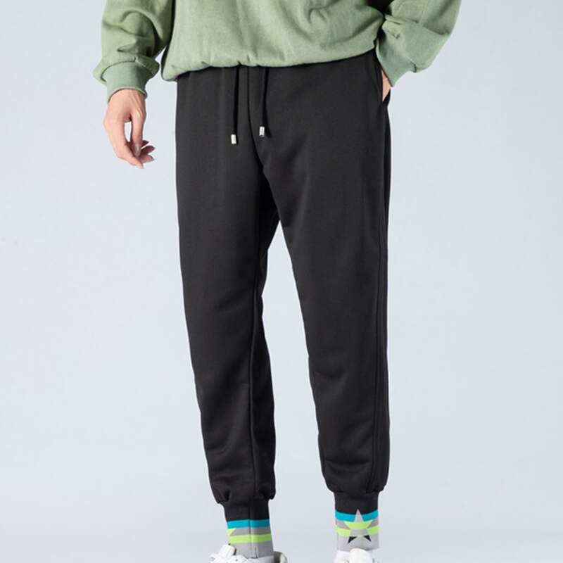 

Guys Solid Drawstring Pants, Black
