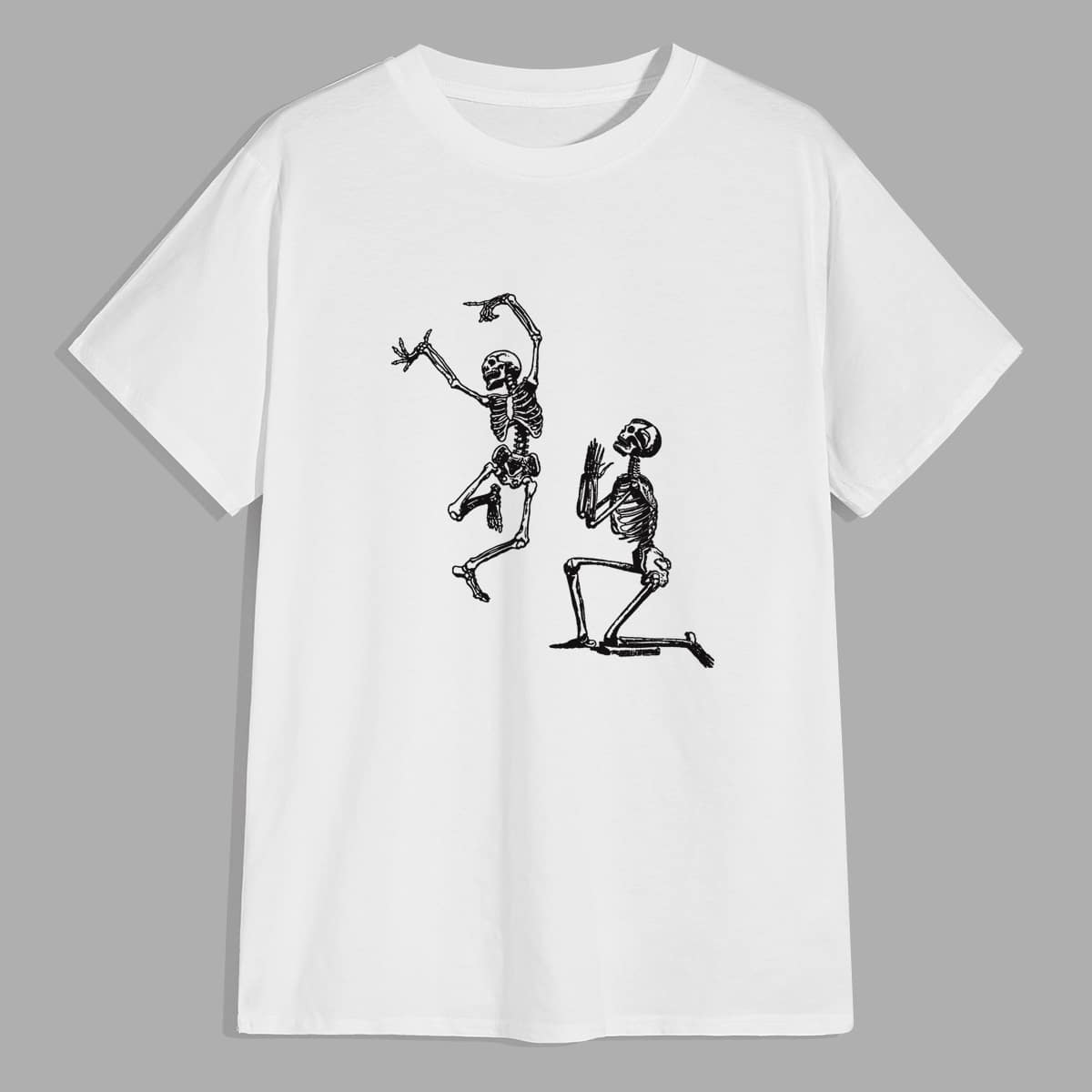 

Men Skeleton Print Tee, White