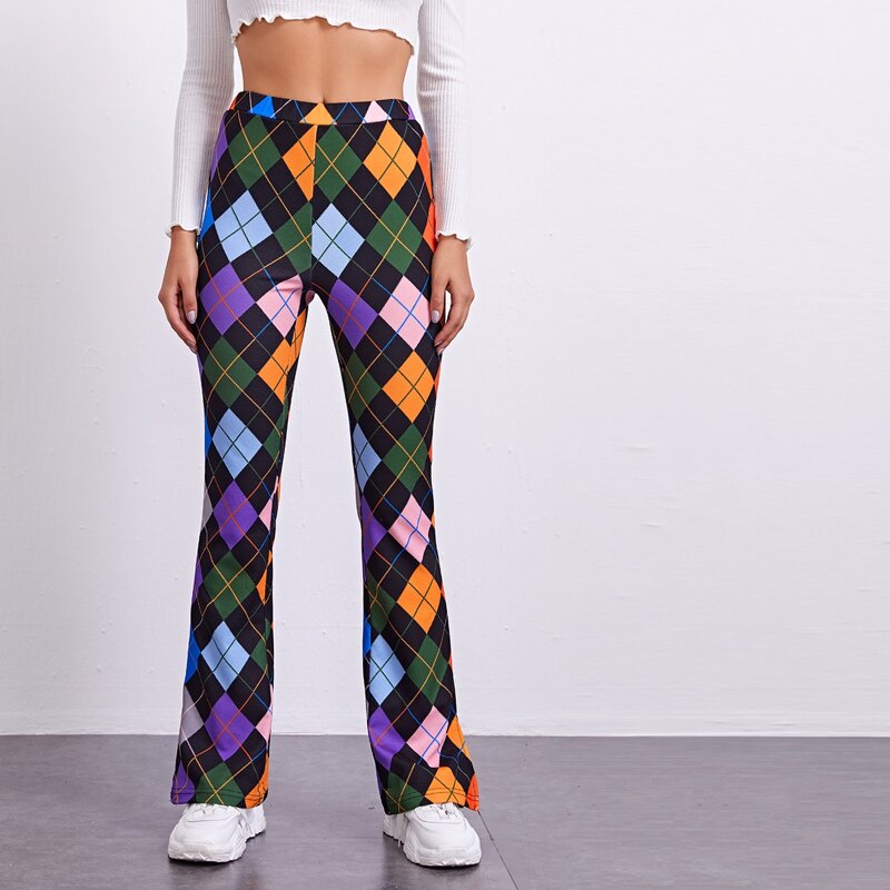 

Argyle Pattern Pants, Multicolor