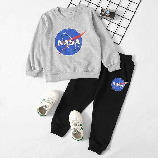 

Toddler Boys Letter Graphic Sweatshirt & Sweatpants, Multicolor