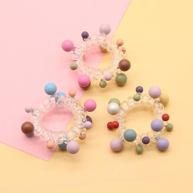

Random 3pcs Faux Pearl Coil Hair Tie, Multicolor