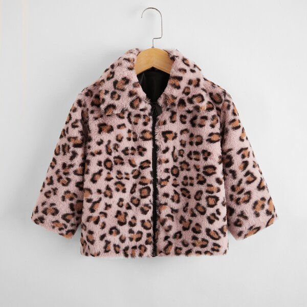 

Toddler Girls Leopard Print Faux Fur Coat, Multicolor