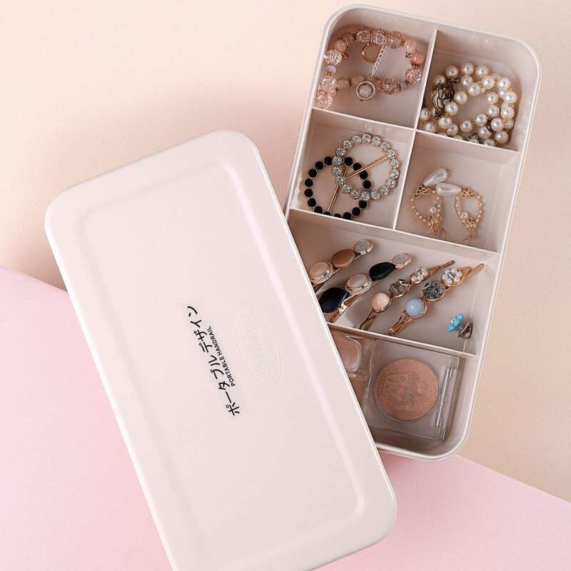 

1pc Multi-grid Jewelry Storage Box, Dusty pink