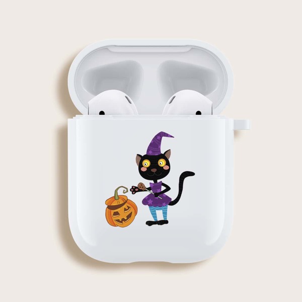 

Чехол для Airpods с мультипликационным рисунком на Хэллоуин, Белый