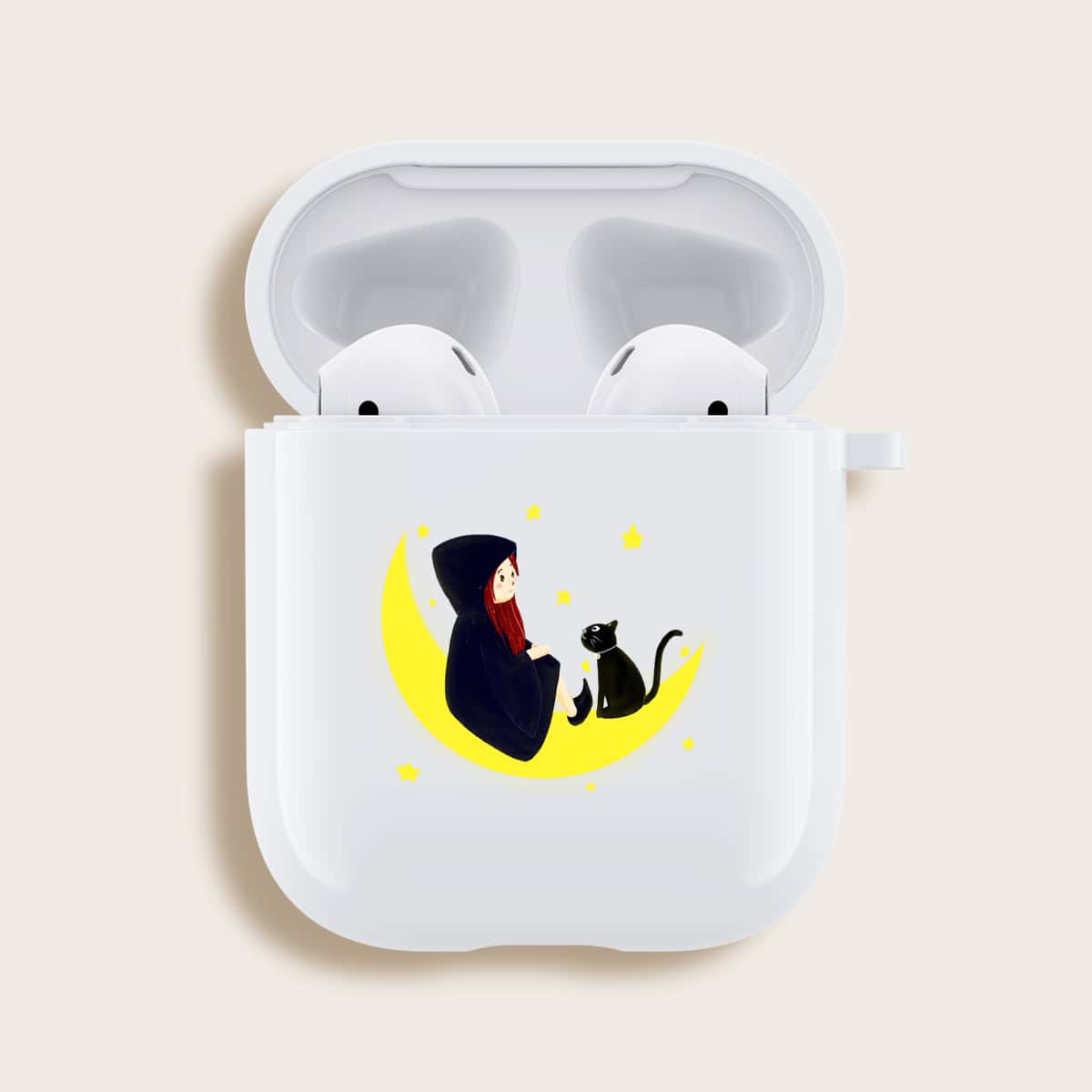 

Halloween Cartoon Graphic Airpods Case, White