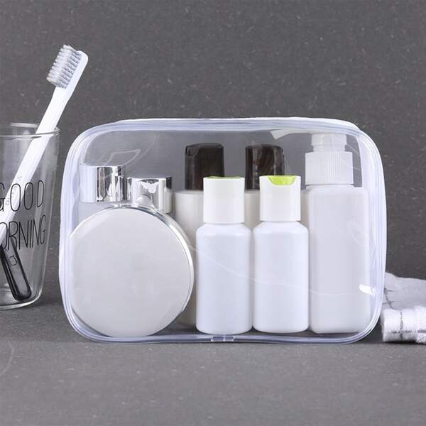 

1pc Clear Travel Storage Bag, White