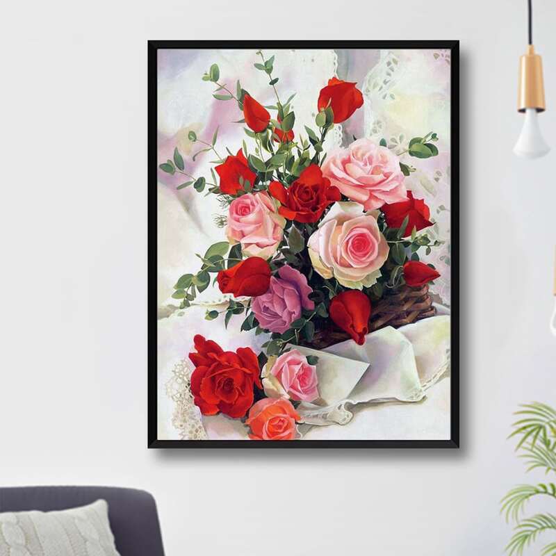 

Floral Pattern Diamond Painting Without Frame, Multicolor
