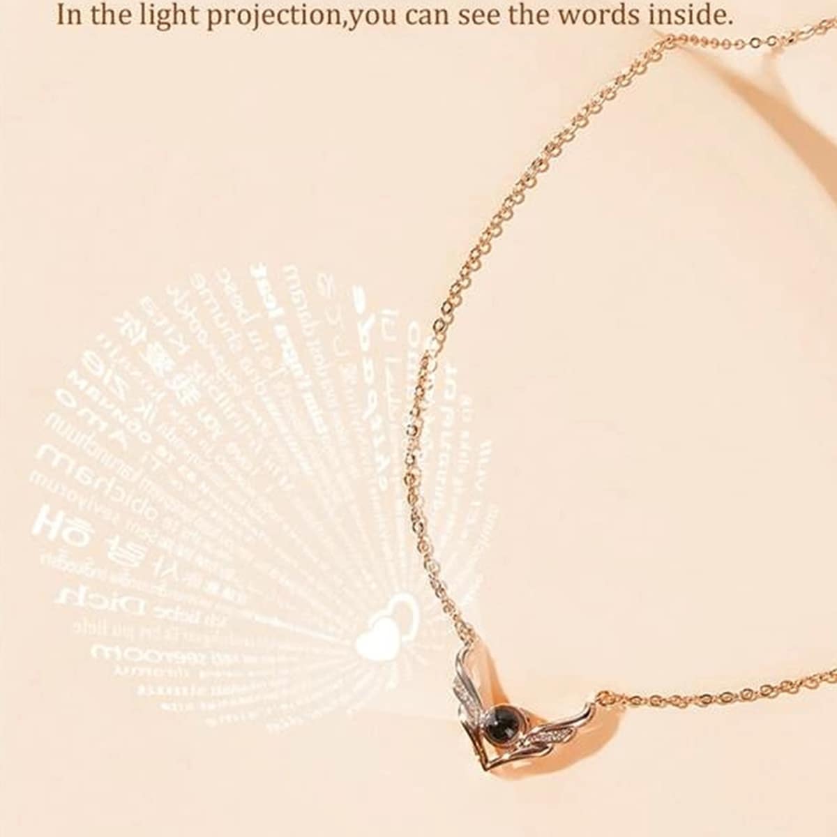 

Wing Letter Projection Necklace, Gold