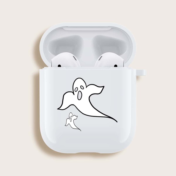 

Хэллоуин чехол для Airpods с узором призрака, Белый