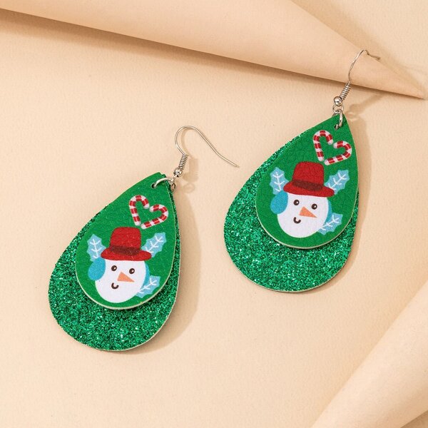 

Christmas Snowman Drop Earrings, Multicolor