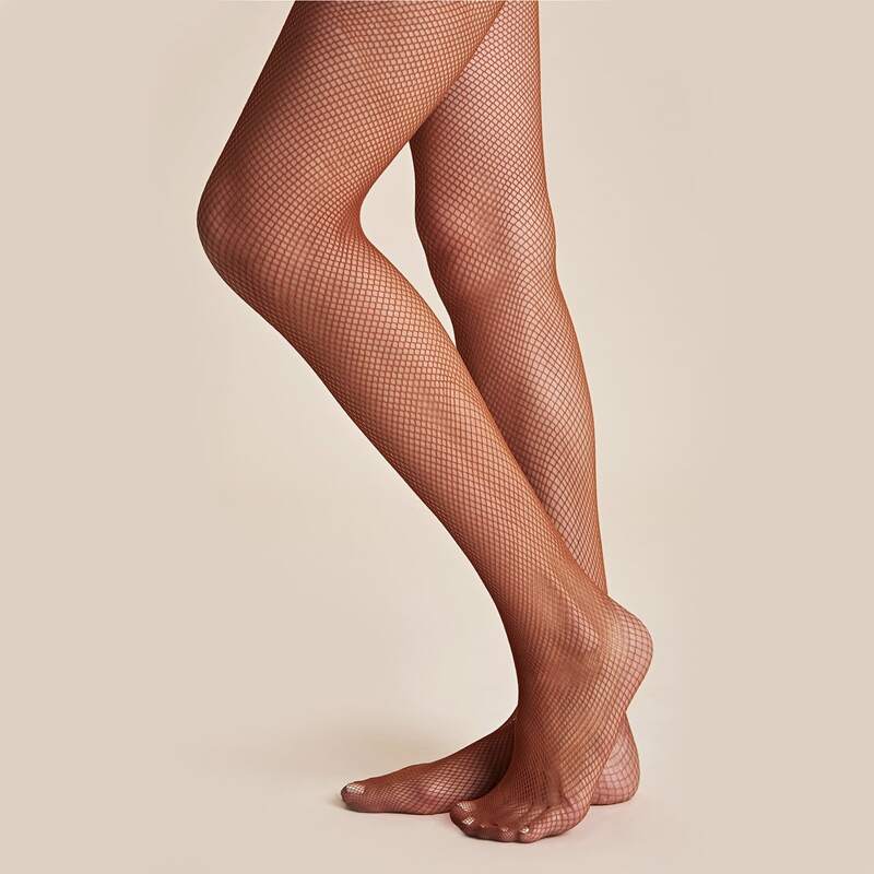 

Fishnet High-Rise Socks, Coffee brown