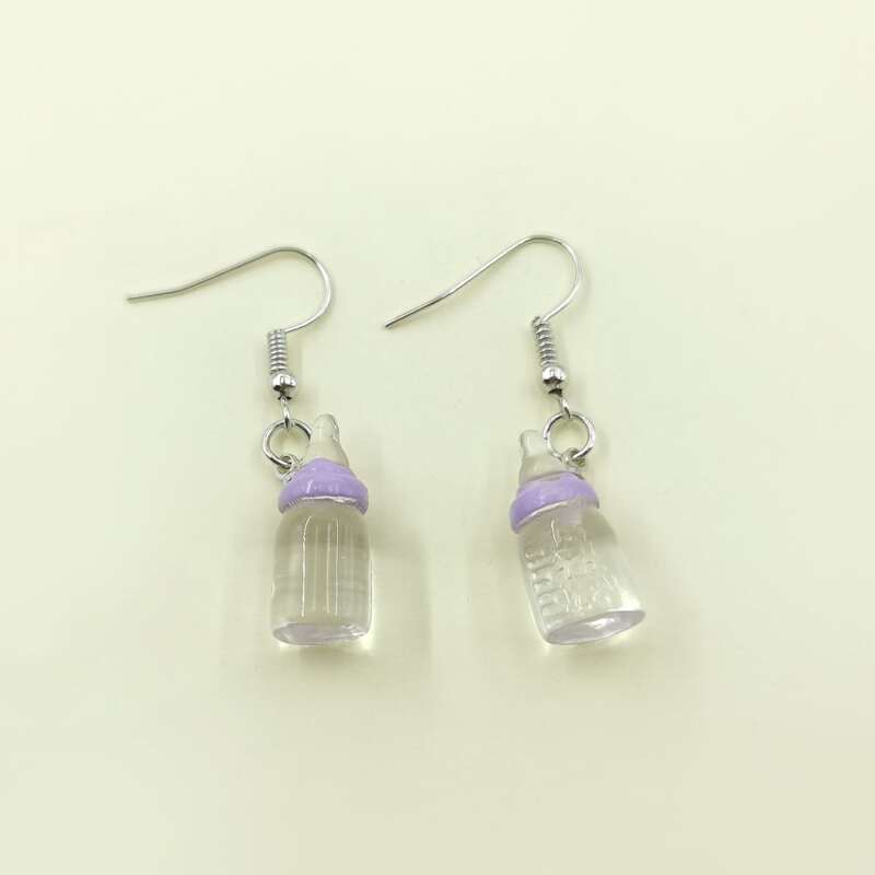 

Bottle Drop Earrings, Purple