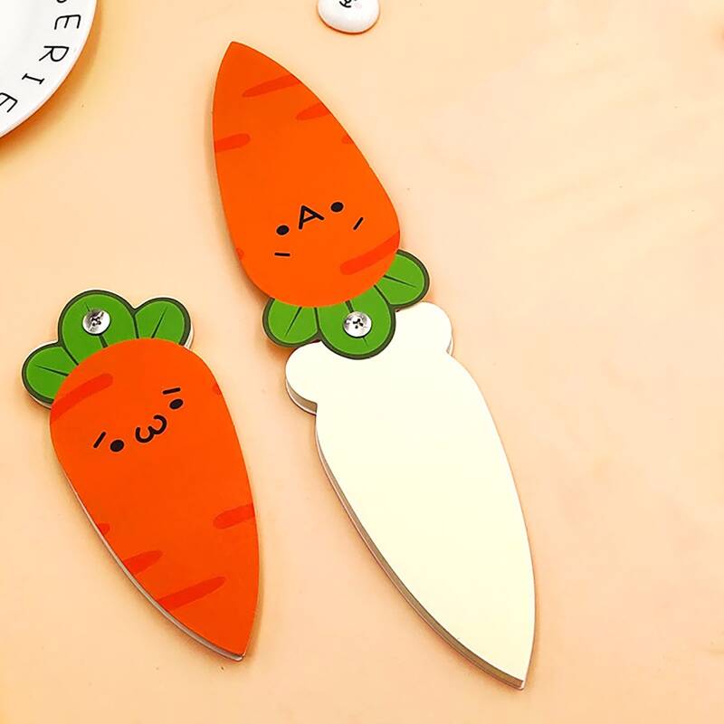 

2pcs Carrot Shaped Random Memo Pad, Multicolor