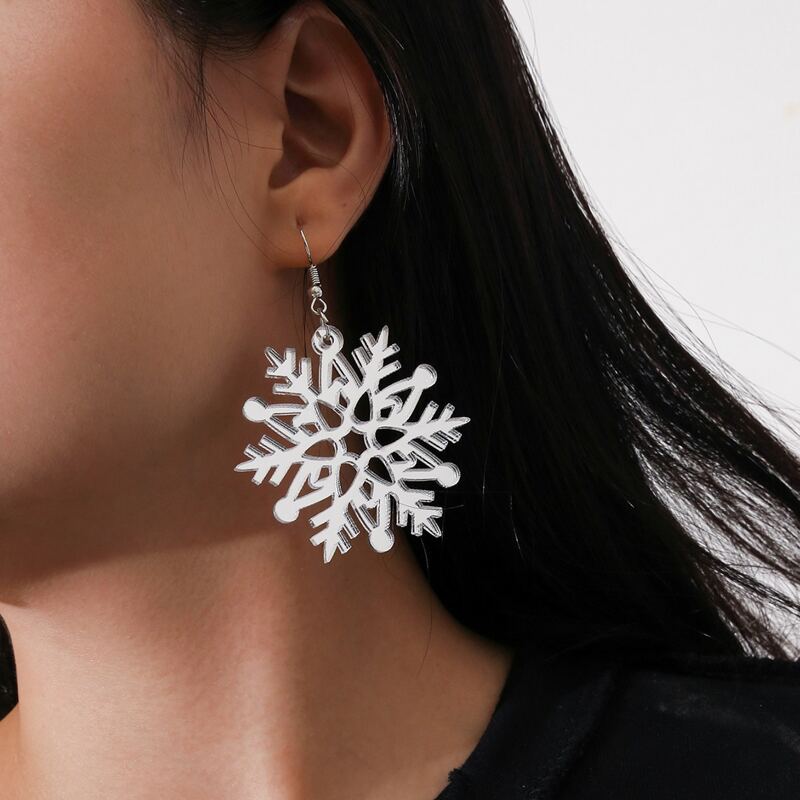 

Christmas Snowman Drop Earrings, Silver