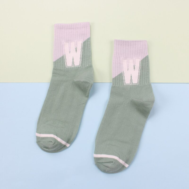 

Letter Graphic Colorblock Socks, Multicolor