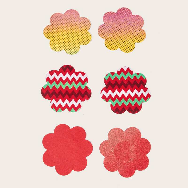 

3pairs Flower Shaped Nipple Cover, Multicolor