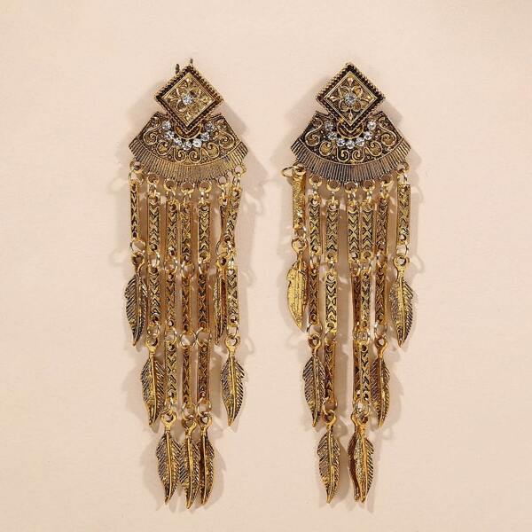 

Bohemian Tassel Drop Earrings, Bronze
