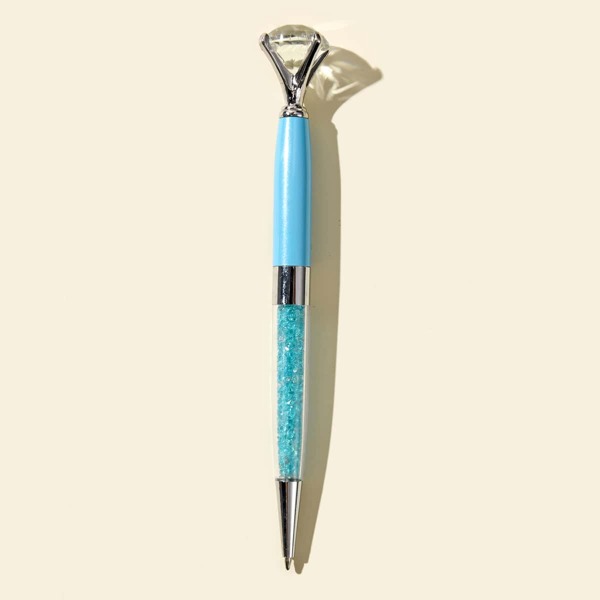 

1pc Diamond Detail Ballpoint Pen, Black