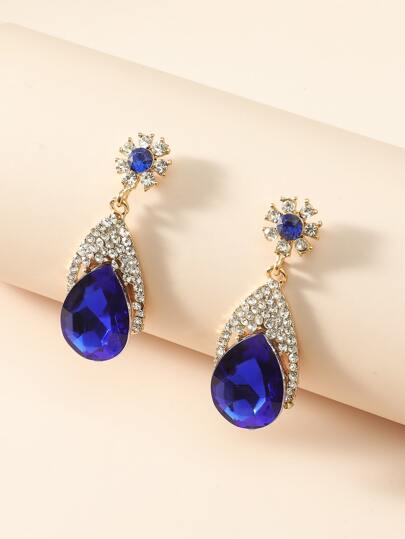 اقراط متدلي اقراط متدلي بحجر كريم