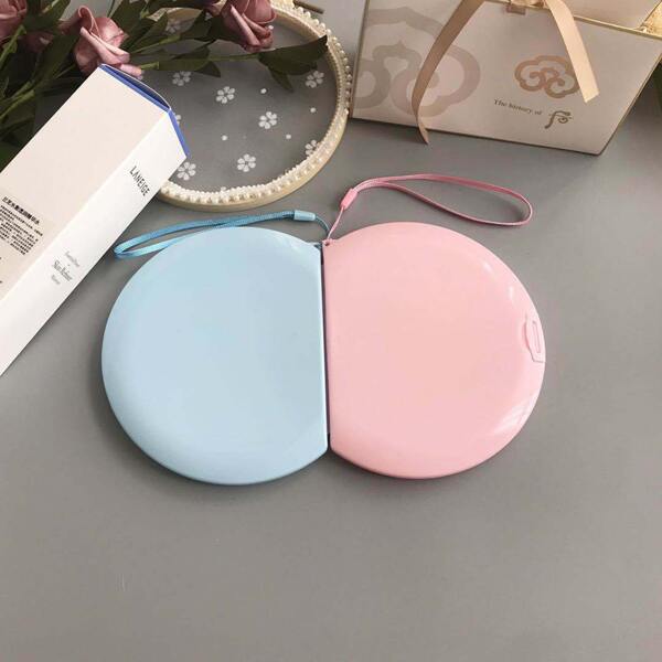 

1pc Random Face Cover Storage Box With Mirror, Multicolor
