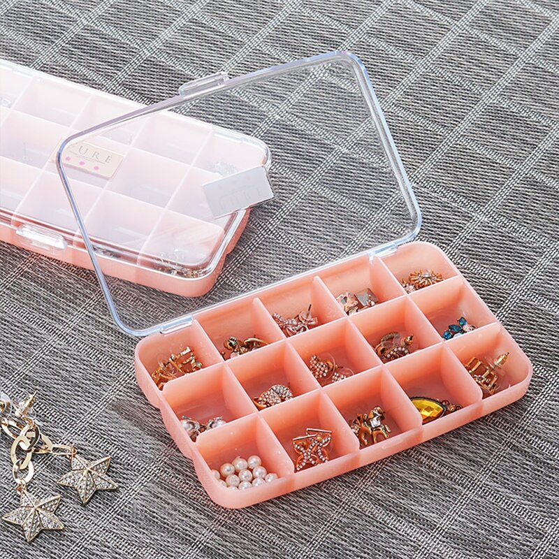 

1pc Multi-grid Jewelry Storage Box, Pink