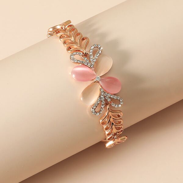 

Rhinestone Decor Bracelet, Gold