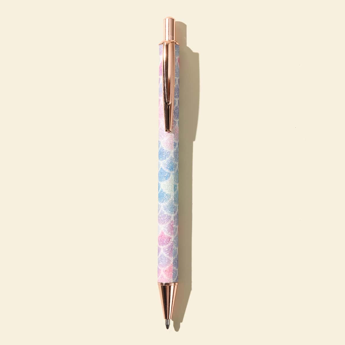 

1pc Glitter Ballpoint Pen, Black