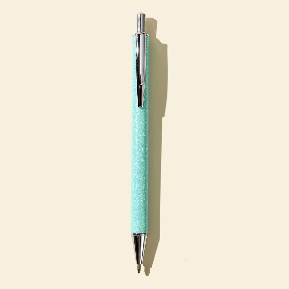 

1pc Glitter Ballpoint Pen, Black