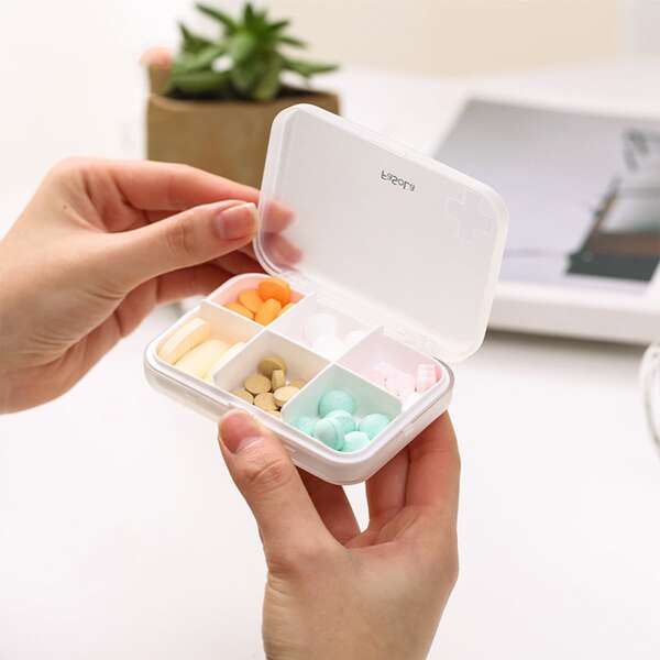 

1pc Multi-grid Pill Storage Box, White