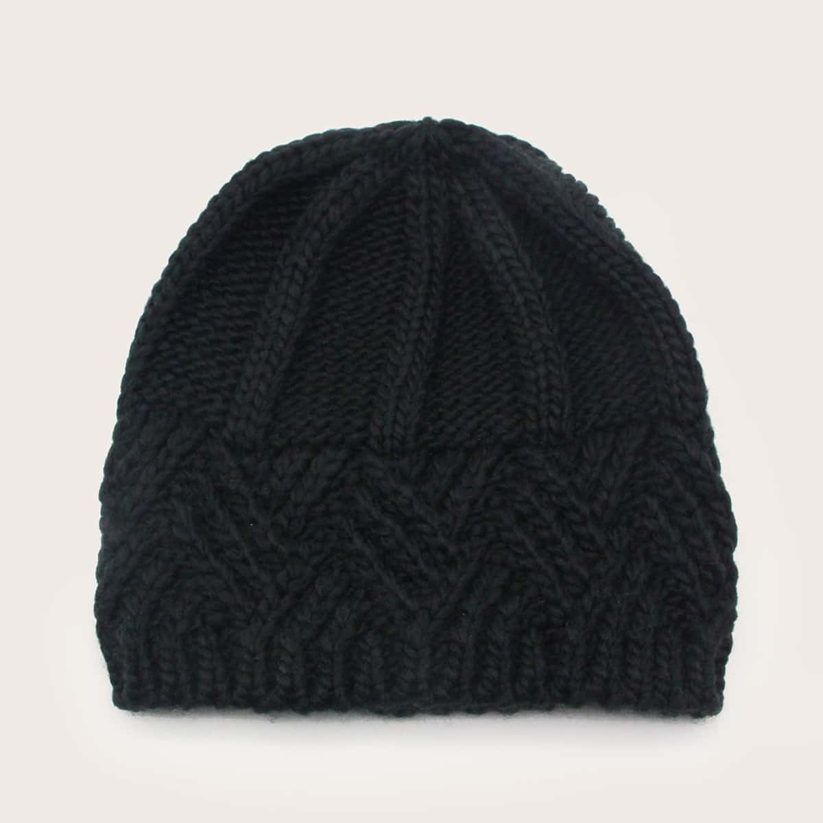 

Solid Knit Beanie, Black
